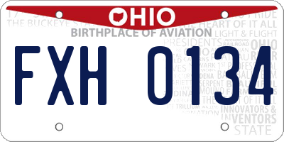 OH license plate FXH0134