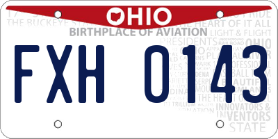 OH license plate FXH0143