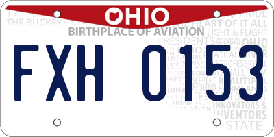 OH license plate FXH0153