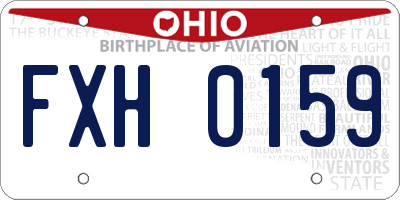 OH license plate FXH0159