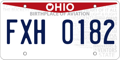 OH license plate FXH0182