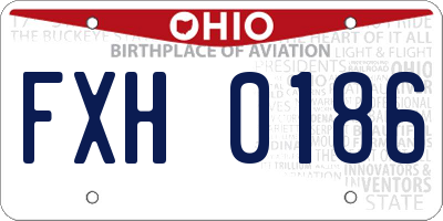 OH license plate FXH0186