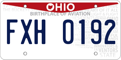 OH license plate FXH0192