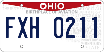 OH license plate FXH0211
