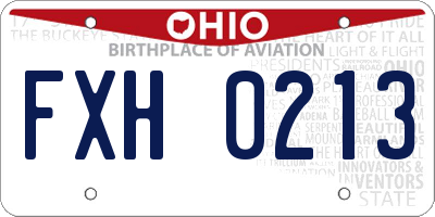 OH license plate FXH0213
