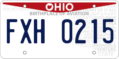 OH license plate FXH0215