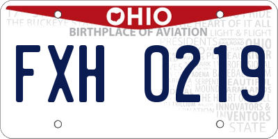 OH license plate FXH0219
