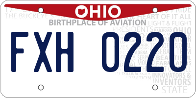 OH license plate FXH0220