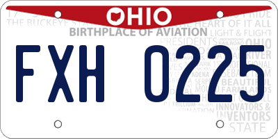 OH license plate FXH0225