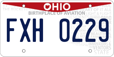 OH license plate FXH0229