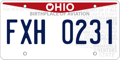 OH license plate FXH0231