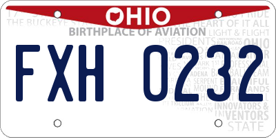 OH license plate FXH0232