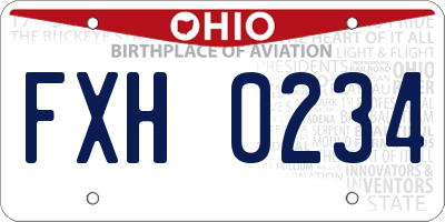 OH license plate FXH0234
