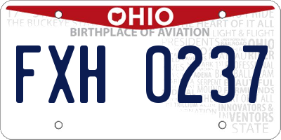 OH license plate FXH0237