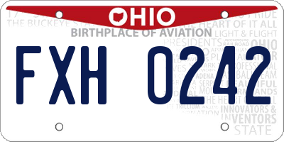 OH license plate FXH0242
