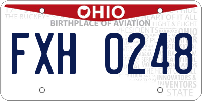 OH license plate FXH0248