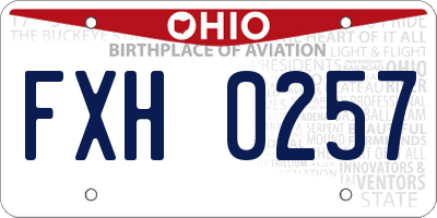 OH license plate FXH0257
