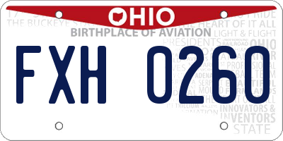 OH license plate FXH0260