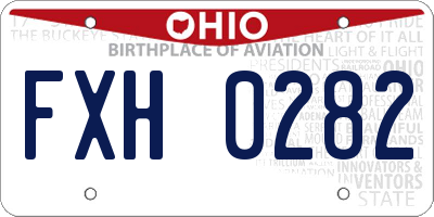 OH license plate FXH0282