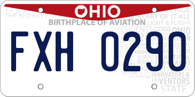 OH license plate FXH0290