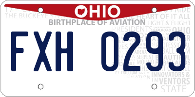 OH license plate FXH0293