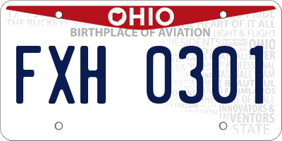 OH license plate FXH0301