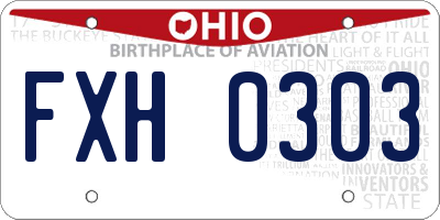 OH license plate FXH0303