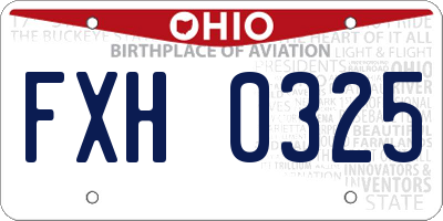 OH license plate FXH0325