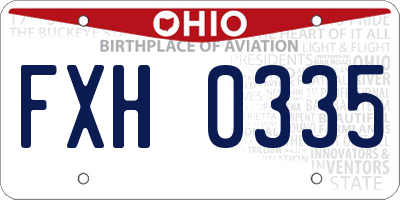 OH license plate FXH0335