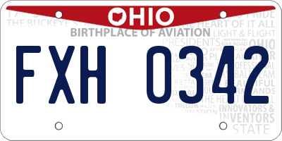 OH license plate FXH0342