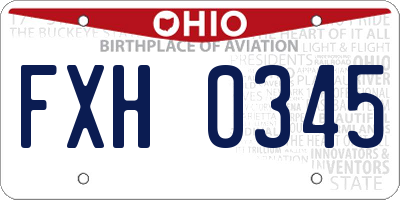 OH license plate FXH0345