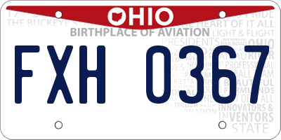 OH license plate FXH0367
