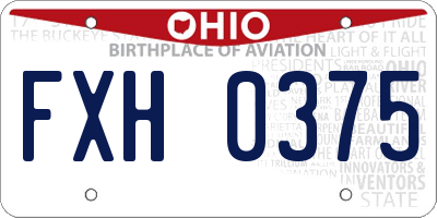 OH license plate FXH0375