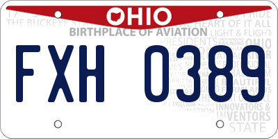 OH license plate FXH0389