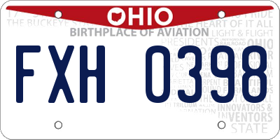 OH license plate FXH0398
