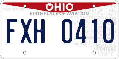 OH license plate FXH0410