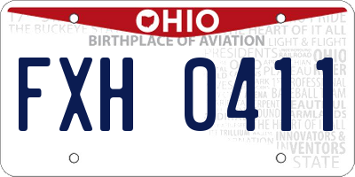 OH license plate FXH0411