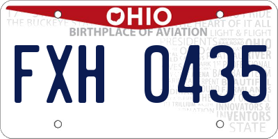 OH license plate FXH0435