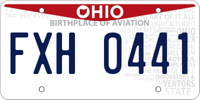OH license plate FXH0441