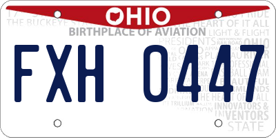 OH license plate FXH0447