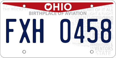 OH license plate FXH0458