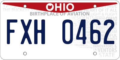 OH license plate FXH0462