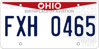OH license plate FXH0465