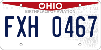 OH license plate FXH0467