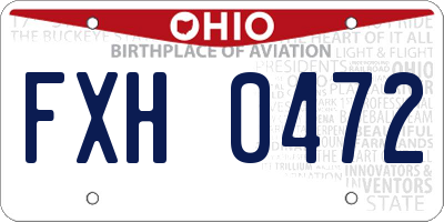 OH license plate FXH0472