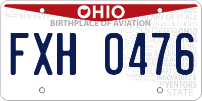 OH license plate FXH0476