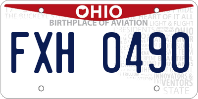 OH license plate FXH0490