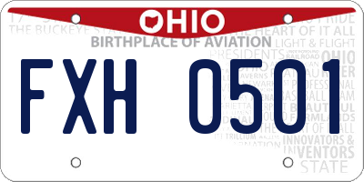 OH license plate FXH0501