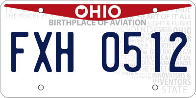OH license plate FXH0512