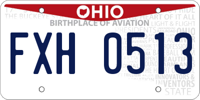 OH license plate FXH0513